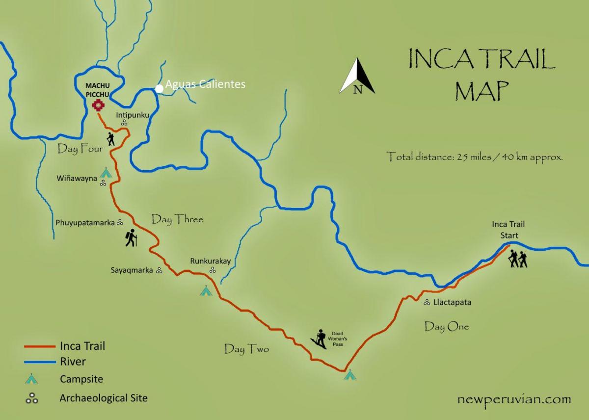 지도 inca trail 페루
