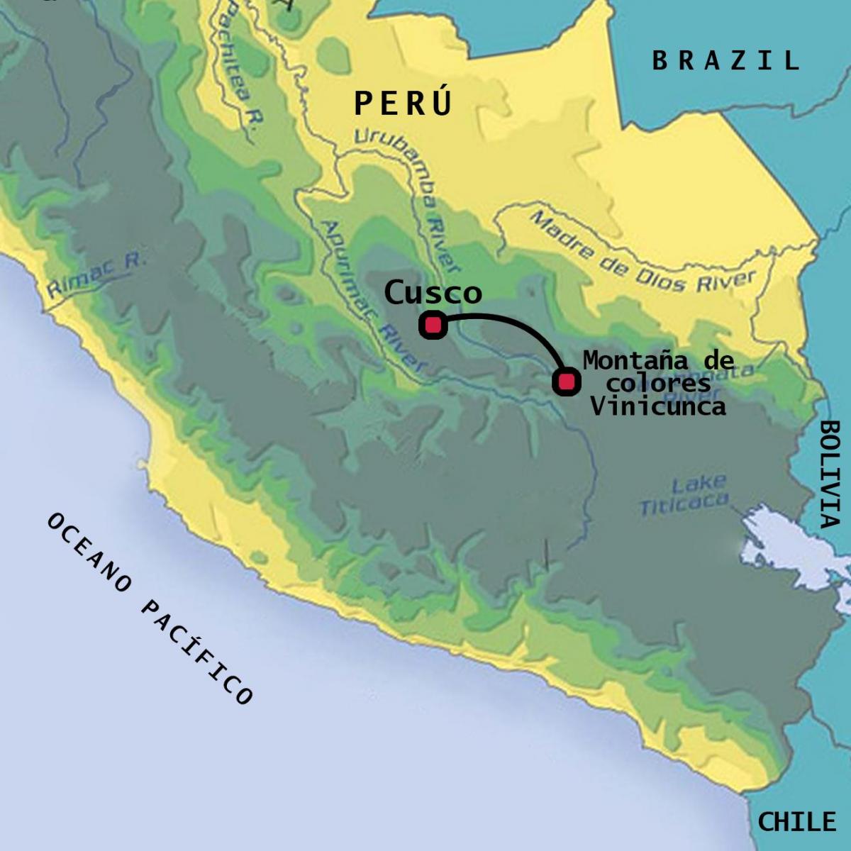 vinicunca 페루 맵