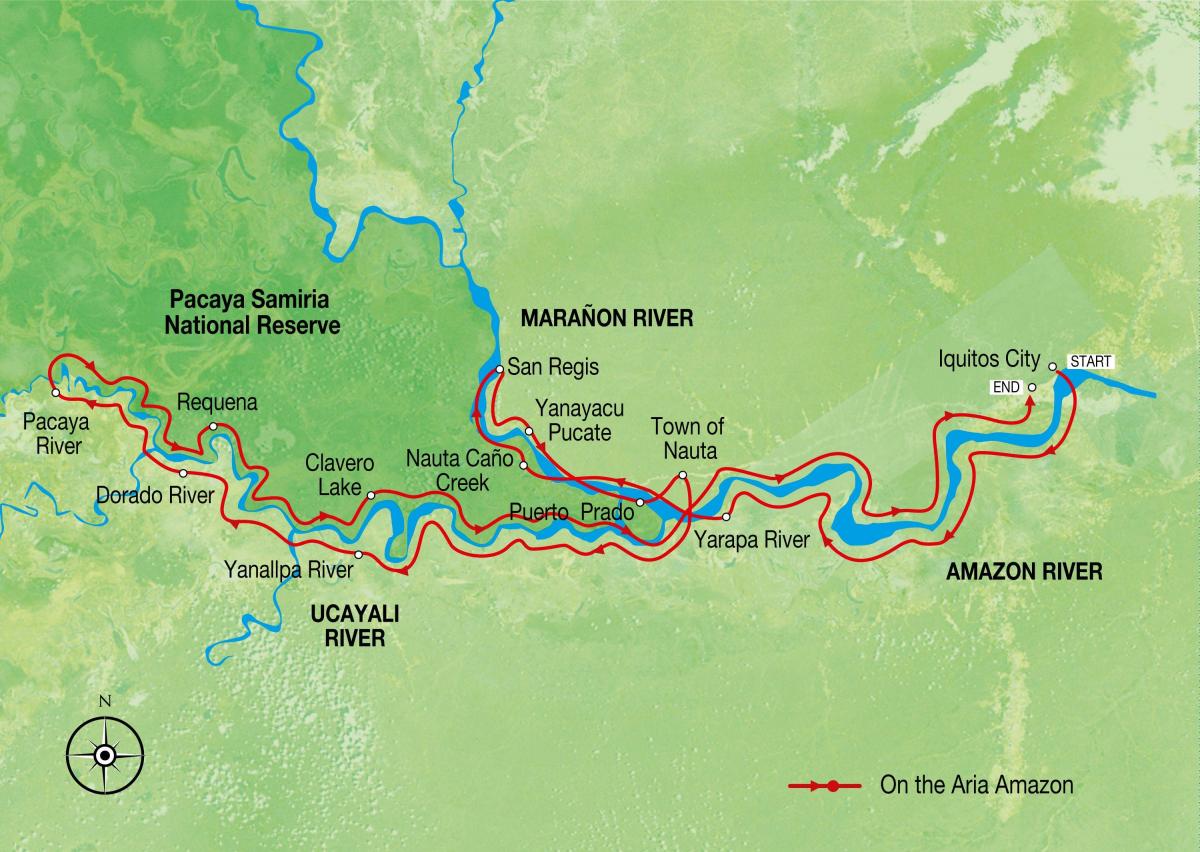 의 지도 아마존 강 Peru