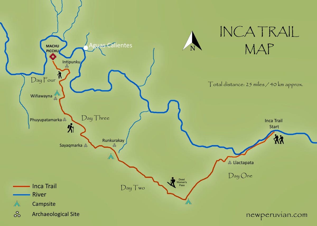 지도 inca trail 페루