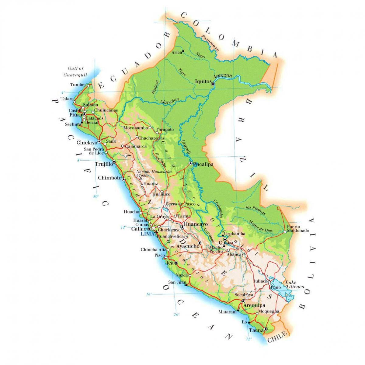 map 의 물리적 지도 페루