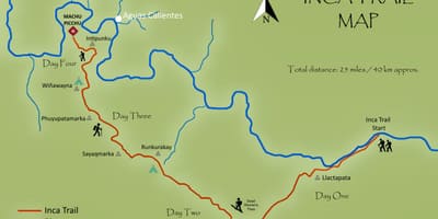 지도 inca trail 페루