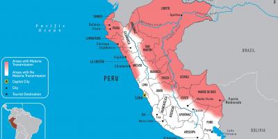 지도 페루의 말라리아