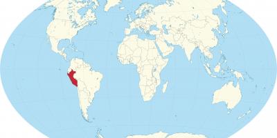 을 보여주는 세계 지도 페루